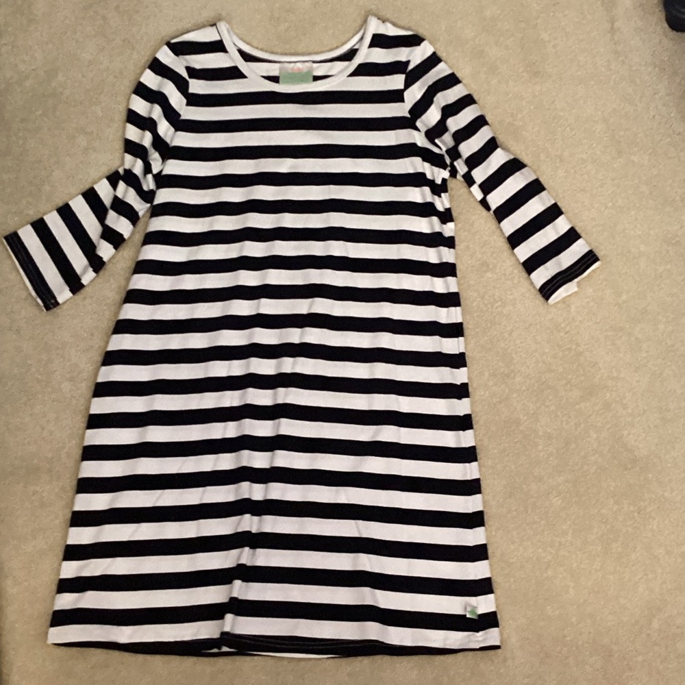 Lolly Wolly Doodle Black and White Striped Dress